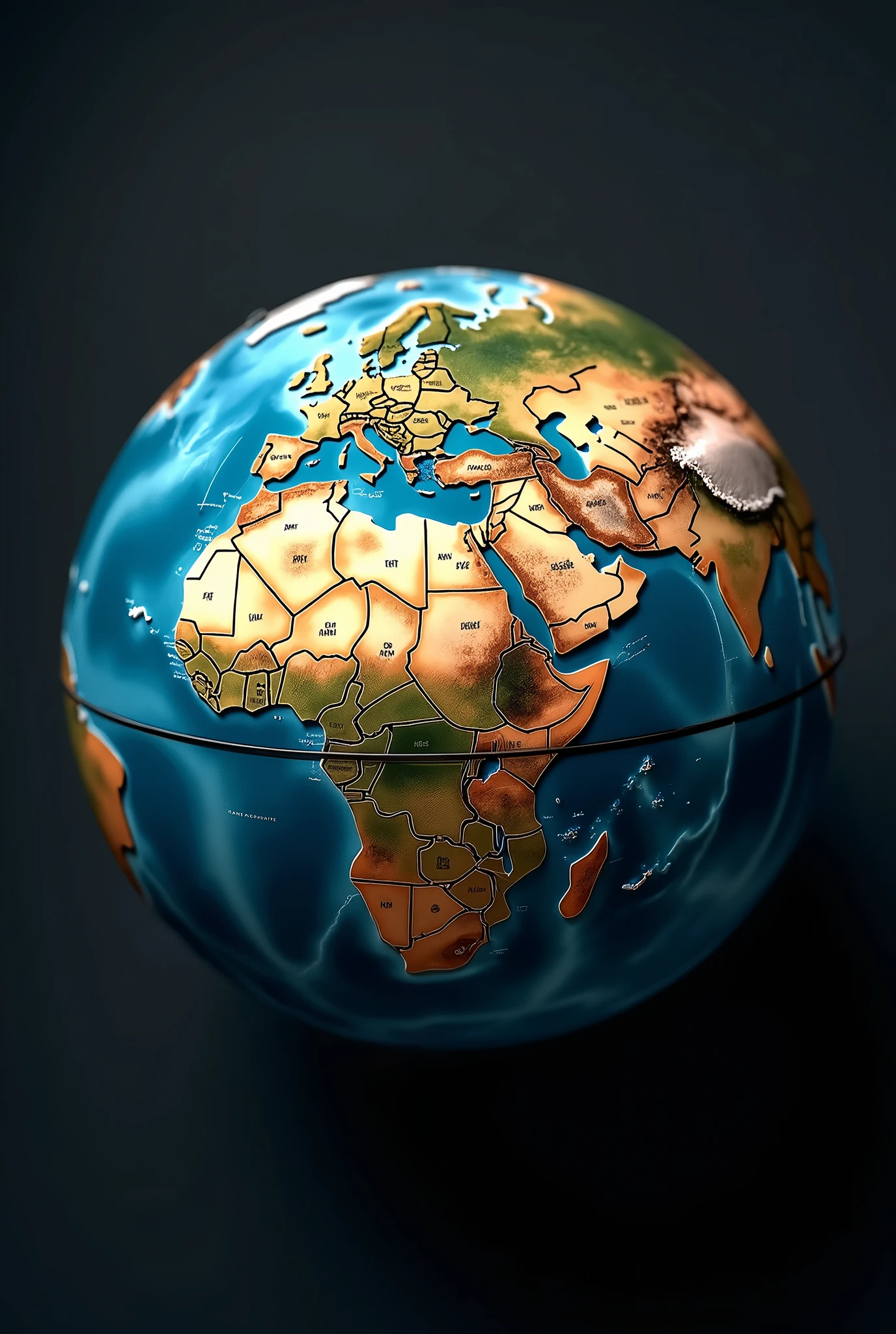 a globe of the world marking the country France very close and centered