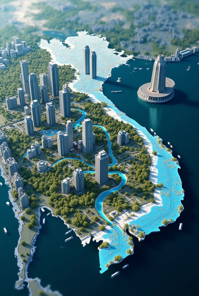 Vietnam map in 3008