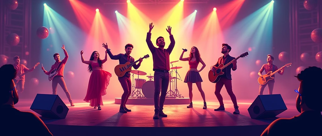 Music Masti Live banner with subscribe and bell icon button
