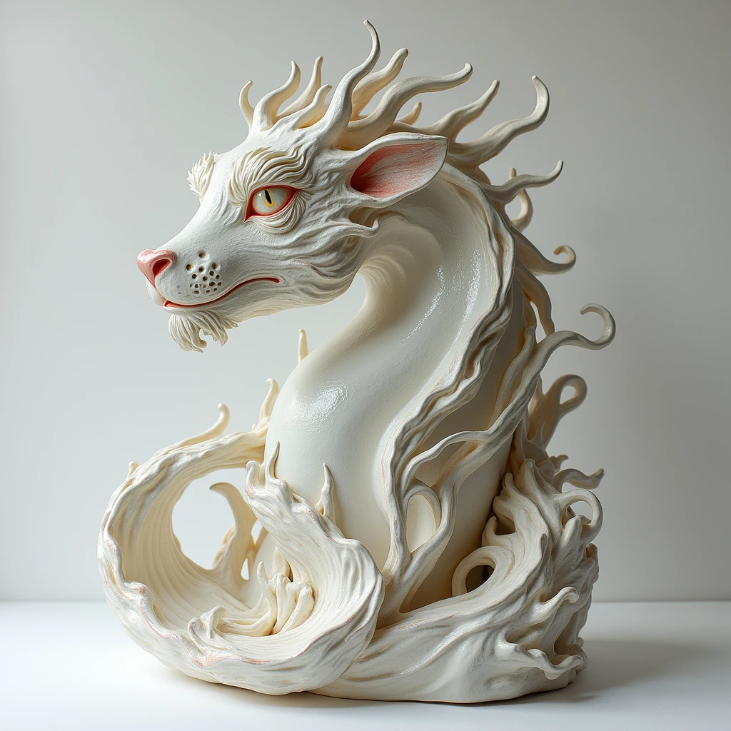 Ceramic, sculptural porcelain, chinaware, (best quality, masterpiece, photorealistic), very aesthetic, perfect composition, intricate details, ultra-detailed, vivid colors