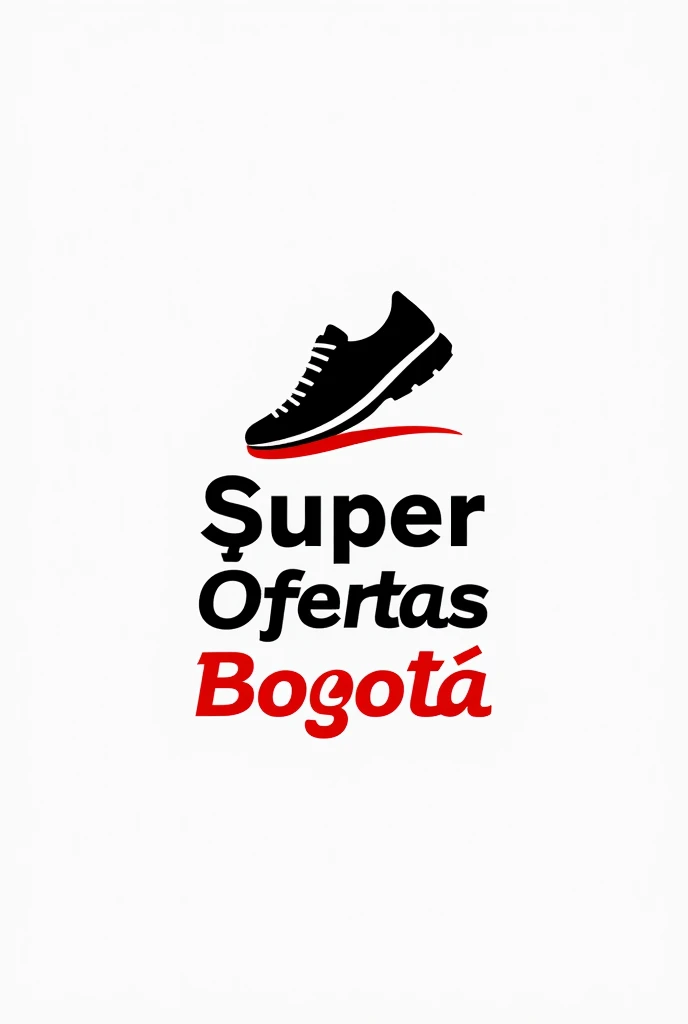 Make a logo that says super offers bogota in spanish with a shoe 