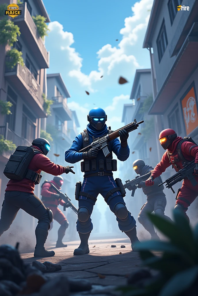 Free Fire 1vs4 Thumnail Blue diano bundle