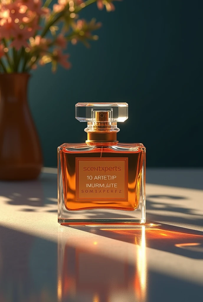 Customized perfume and drops in a table with its name bold ScentXperts