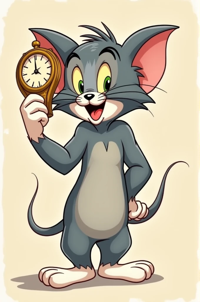 Jerry showing time with the caption of look at the time 