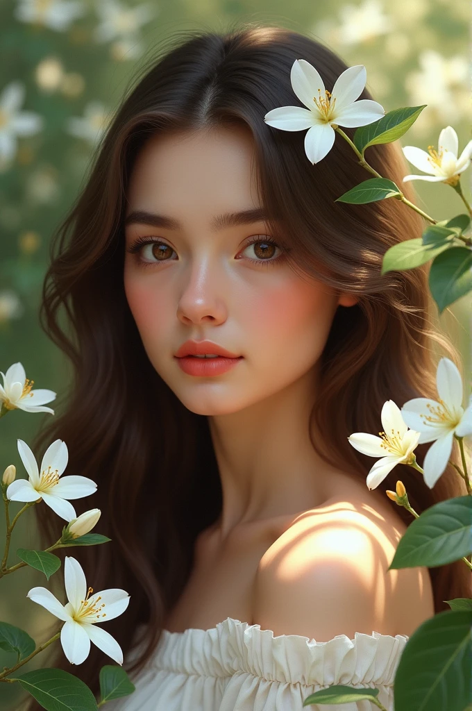Name jasmine with jasmine flowers