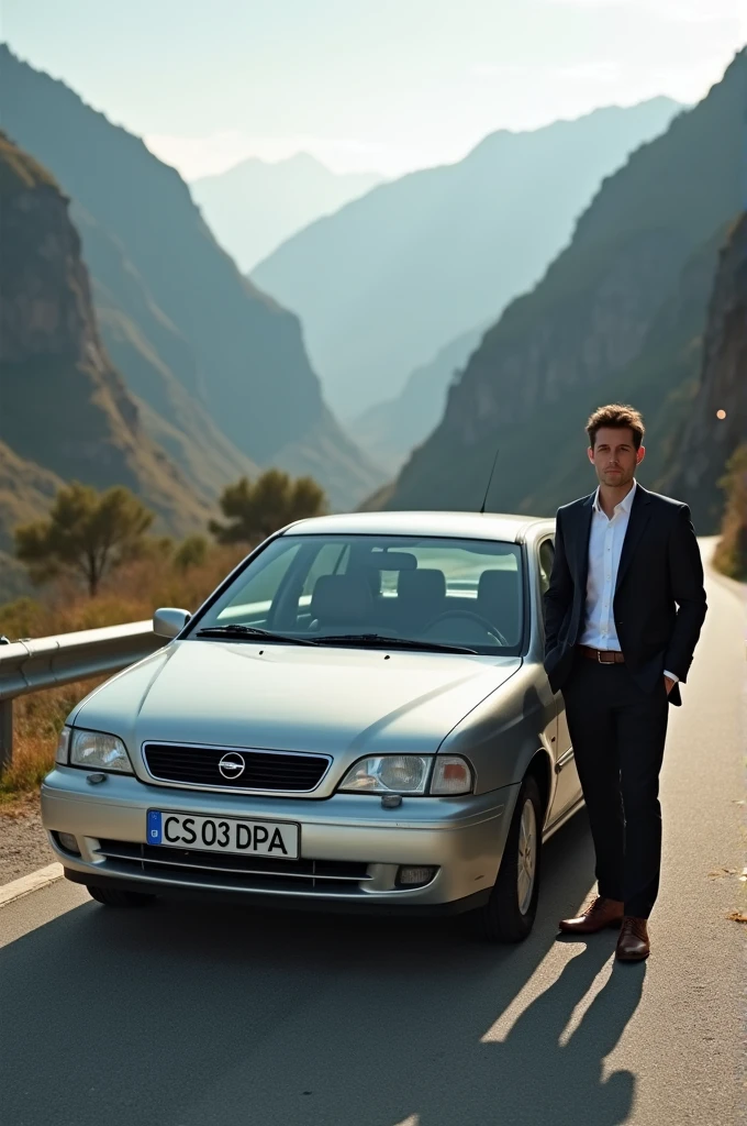 make a portet with an opel vectra b 1999 light gray color in trasfăgărașan registration numbers CS 03 DPA 