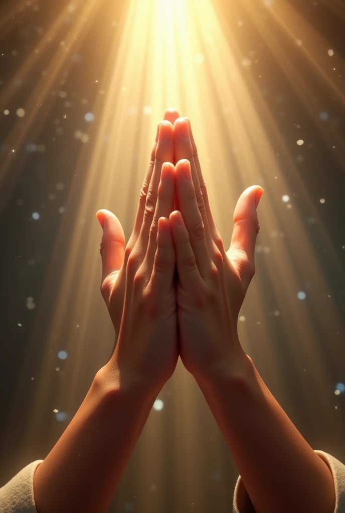 
1. **Hands Raised in Prayer:** A pair of hands raised towards the sky, surrounded by rays of light, symbolizing praise and connection with God, a central theme in many psalms.
