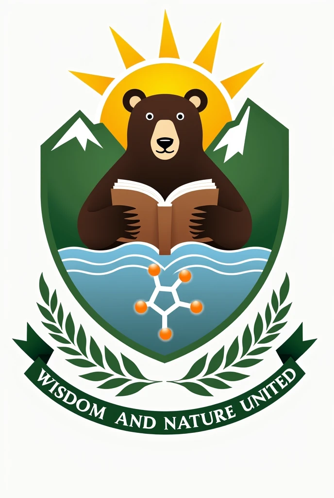 Clear, I propose a shield inspired by the Spectacled Bear to represent Yachay Tech, highlighting both intelligence and the connection with nature and science.
Name of the Coat of Arms:
"Glasses of Knowledge"
Description of the shield:
form: A classic shield, divided into three sections.
upper part: A stylized spectacled bear, Profile, with an open book under its front paws, symbolizing wisdom, science and research.
Bottom left: A representation of the rising sun behind mountains, symbolizing the dawn of knowledge and personal growth.
Lower right part: A laurel branch surrounding a stylized molecule, highlighting the scientific approach and investigative nature of the university.
Phrase the motto:
"Wisdom and Nature combined"
(In Latin: "Wisdom and Nature United")
This motto reflects the fusion of scientific knowledge with the natural wealth of Ecuador., a central idea in an institution like Yachay Tech.
What do you think about this concept?? Would you like any additional adjustments or elements??