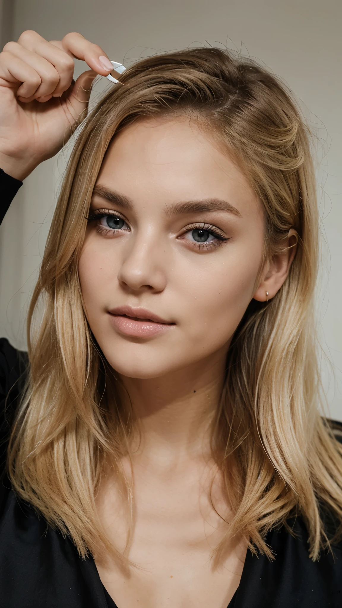 Visage femme blonde influenceuse très belle