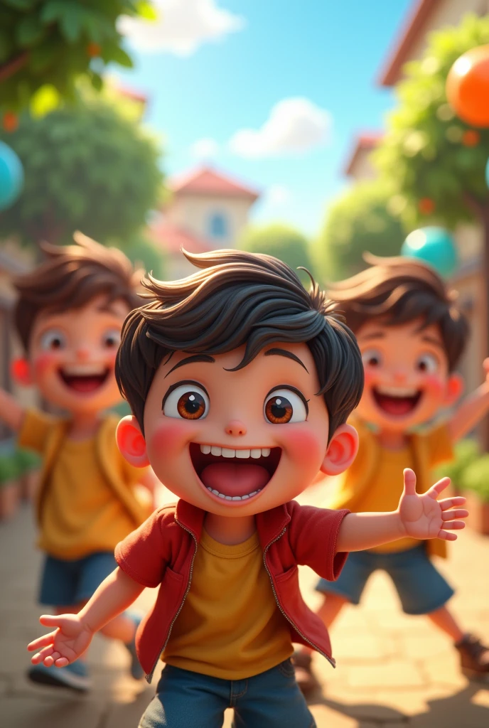 Showoff type happy faces of boys