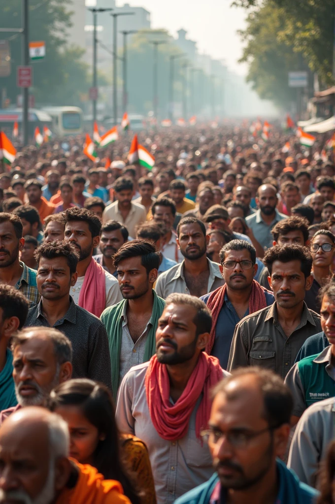 Alot of indian people protesting