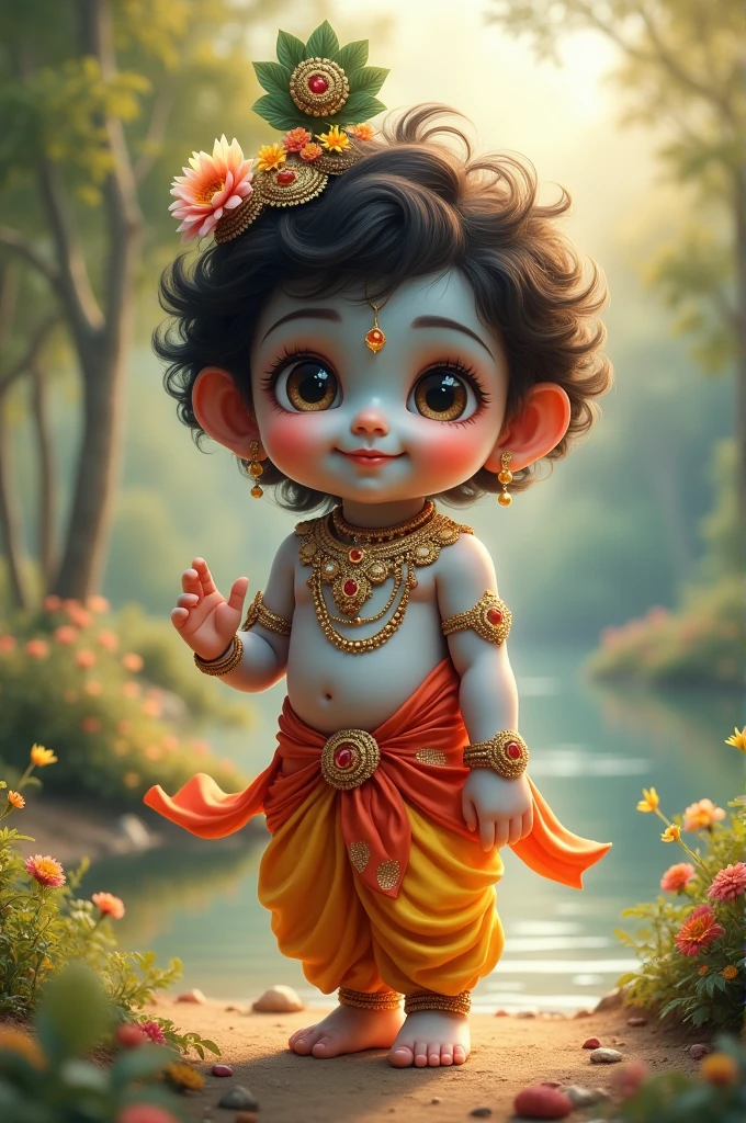 Cute little Krishna god