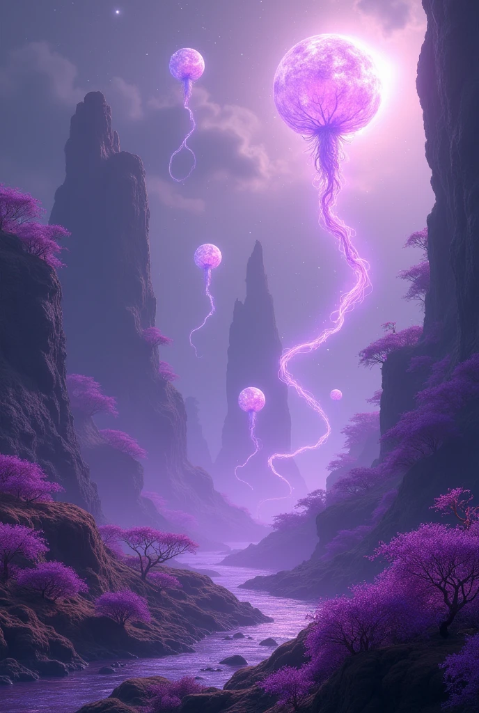 Planet of the magnificent will-o'-the-wisp purple