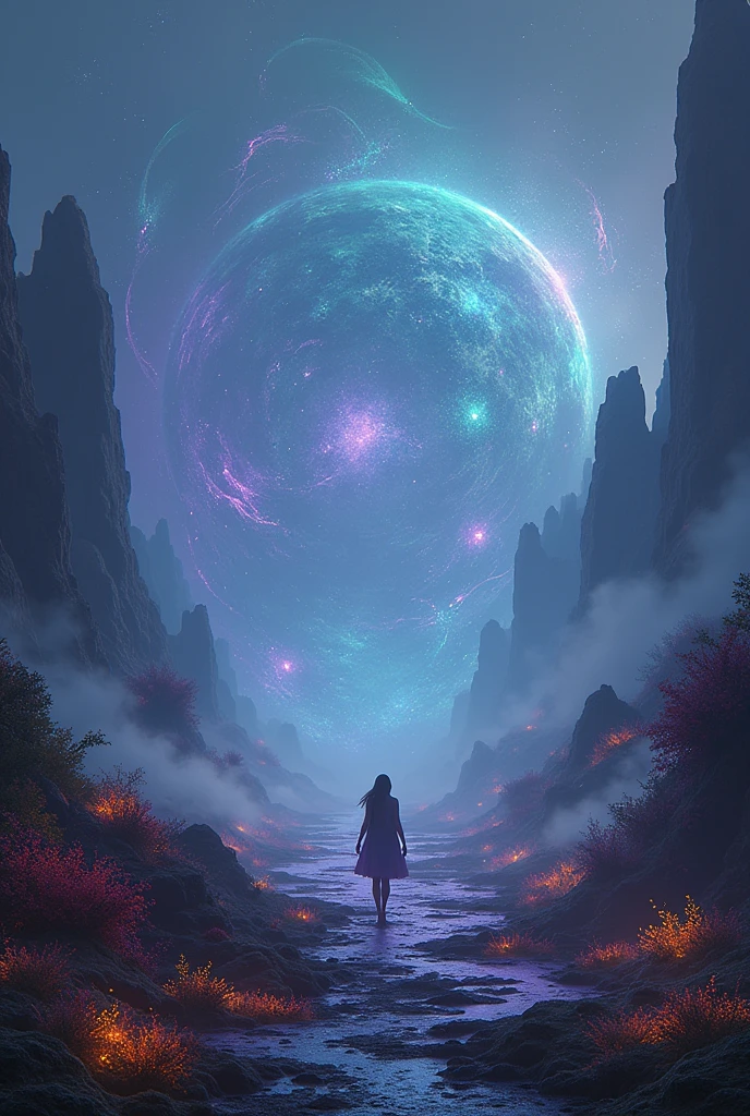 Planet of the magnificent will-o'-the-wisp purple, green ans blue
