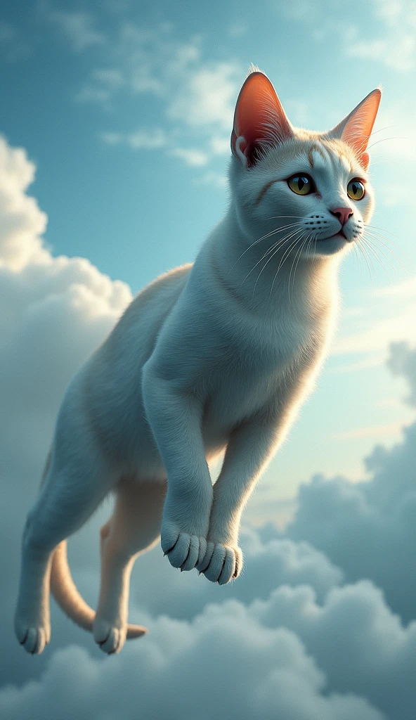 3d、Ultra HD、Side view、Digital Art、Real People、A wizard&#39;s cat flying in the sky