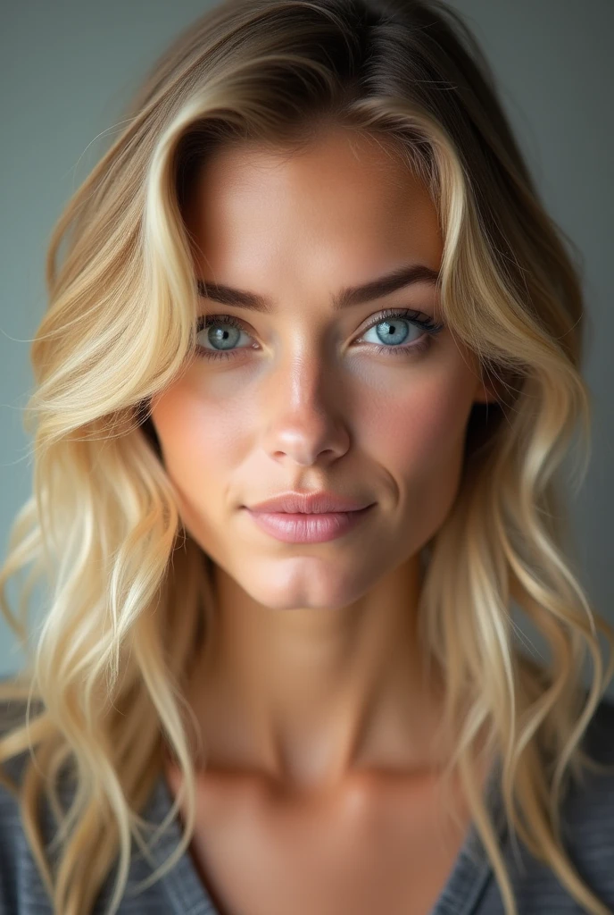 Individual photos of each of the group members. woman blonde hair