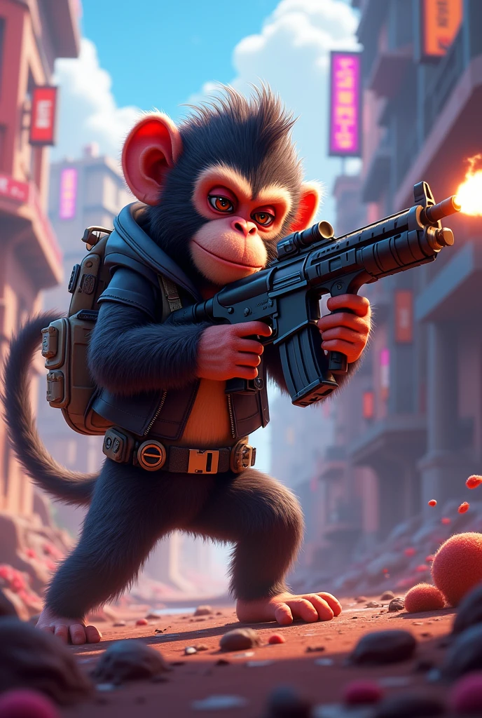 A free fire playing monkey