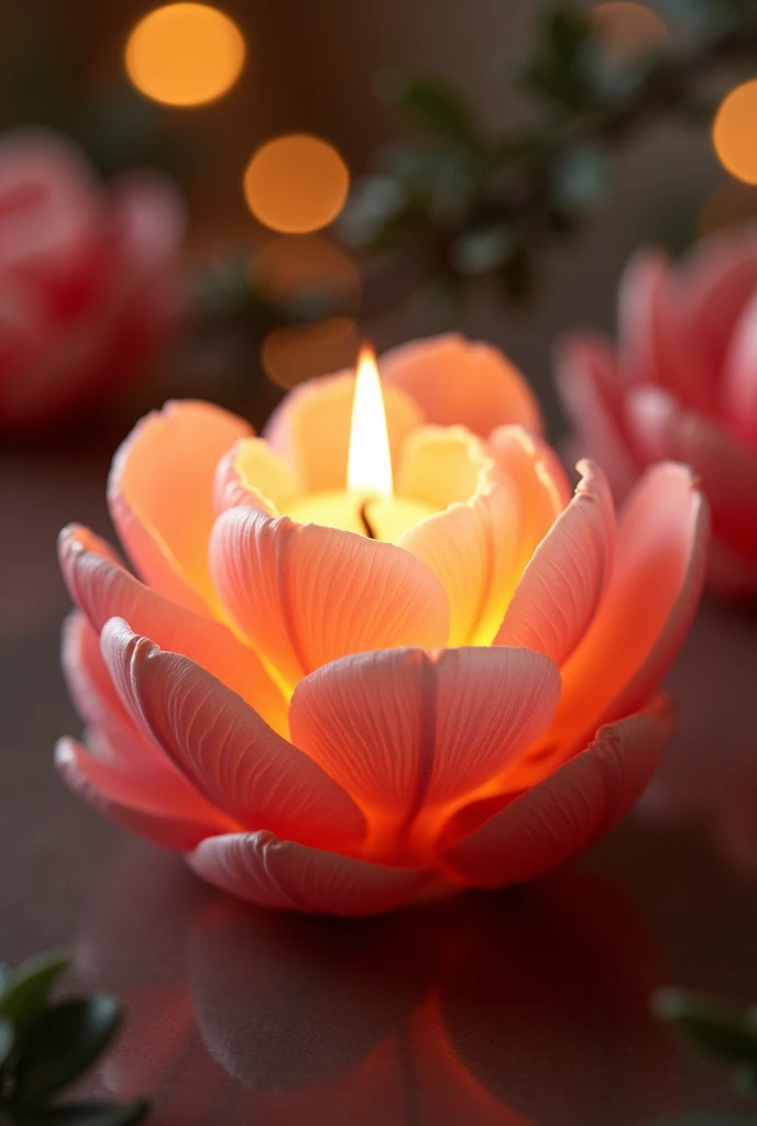Poeny scented flower candle