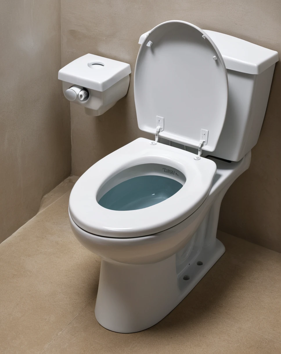 Toilet seen from the side,Cross section of a toilet bowl cut in half,A toilet model that shows the flow of water