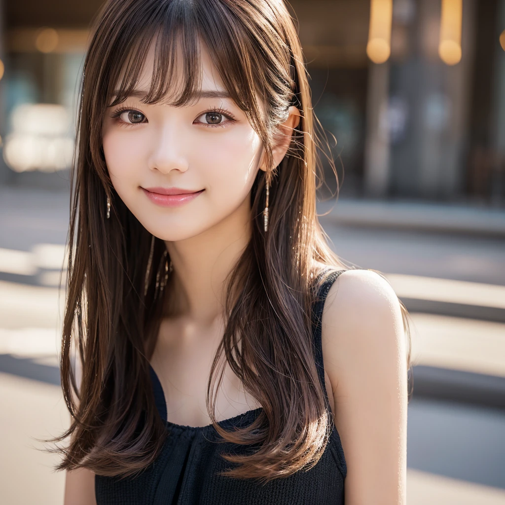 one person, solo, High resolution, Long Hair, Gauze, chest, smile, bangs, Brown Hair, Simple Background, Black Hair, Bangs between the eyes, Very Long Hair, Cowboy Shot, Sparkle Effect, Dutch Angle, masterpiece, accurate, Anatomically correct, 最High quality, High resolution, masterpiece, Anatomically correct, accurate, Winner of numerous awards, 最High quality, detail, Damaged, High-resolution model, High detail, quality, High quality, retina, Textured skin, Ultra high definition, Ultra high definition, Very detailone person, solo, High resolution, Long Hair, Gauze, chest, smile, bangs, Brown Hair, Simple Background, Black Hair, Bangs between the eyes, Very Long Hair, Cowboy Shot, Sparkle Effect, Dutch Angle, masterpiece, accurate, Anatomically correct, 最High quality, High resolution, masterpiece, Anatomically correct, accurate, Winner of numerous awards, 最High quality, detail, Damaged, High-resolution model, High detail, quality, High quality, retina, Textured skin, Ultra high definition, Ultra high definition, Very detailed, Long Hair, bangs, Brown Hair, Black Hair, Bangs between the eyes, Very Long Hair, Ahoge, bangs, Shiny Hair, Parted bangs, Hair blowing in the wind, 浅いBrown Hair, Multiple Ahoges, Two braids hanging down on either side, Hair that falls over the shoulders, Hime cut, Hime cut, smile, 3D Rendering, 8k octane, abstract expressionism, Artistic, Super detailed, Super detailedな, Very beautiful and perfect beautiful girl idol、Lovely pure beauty girl idol、Super cute beautiful girl gal、(A very beautiful, transparent, clean, beautiful, beautiful, idol girl:1.5)、(A beautiful young girl in a pink one-piece dress:1.5),She's wearing a plain peach dress、Light makeup💄、Decorative accessories are simple、Bangs between the eyes, Shiny Hair, Hair blowing in the wind, High resolution, masterpiece, Anatomically correct, accurate, Winner of numerous awards, 最High quality, detail, Damaged, High-resolution model, High detail, quality, High quality, Textured skin, Ultra hi