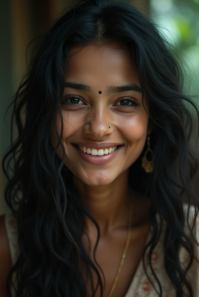 closeup portrait, Surreal, amazing quality, masterpiece, best quality, awesome, inspiring, a light smiling amused indian woman with long hair. cinematic composition, soft shadows, 
atmospheric haze, Film grain, cinematic film still, shallow depth of field, highly detailed, high budget, cinemascope, moody, epic, OverallDetail, 2000s vintage RAW photo, photorealistic, candid camera, color graded cinematic, atmospheric lighting, imperfections, natural, shallow dof