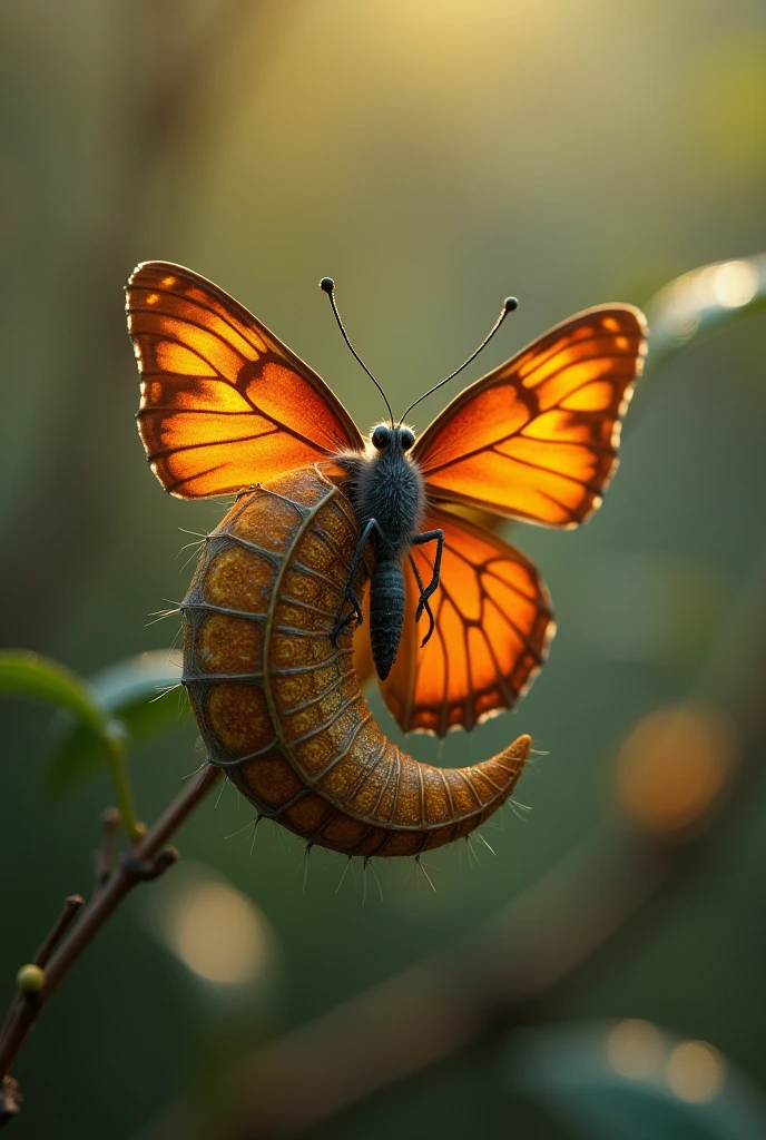 Image of a butterfly emerging from its cocoon