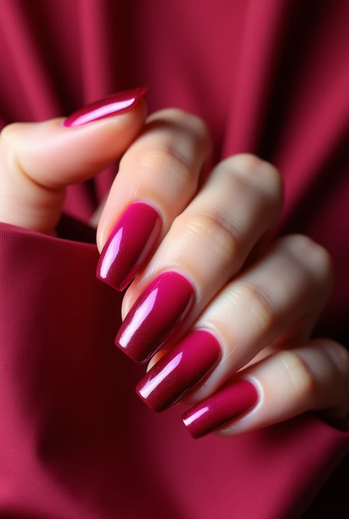 Make me dark red and dark pink luxury ombre nails