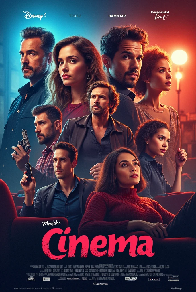 cree moi un flyer pour une pub de cinema et de serie télé.