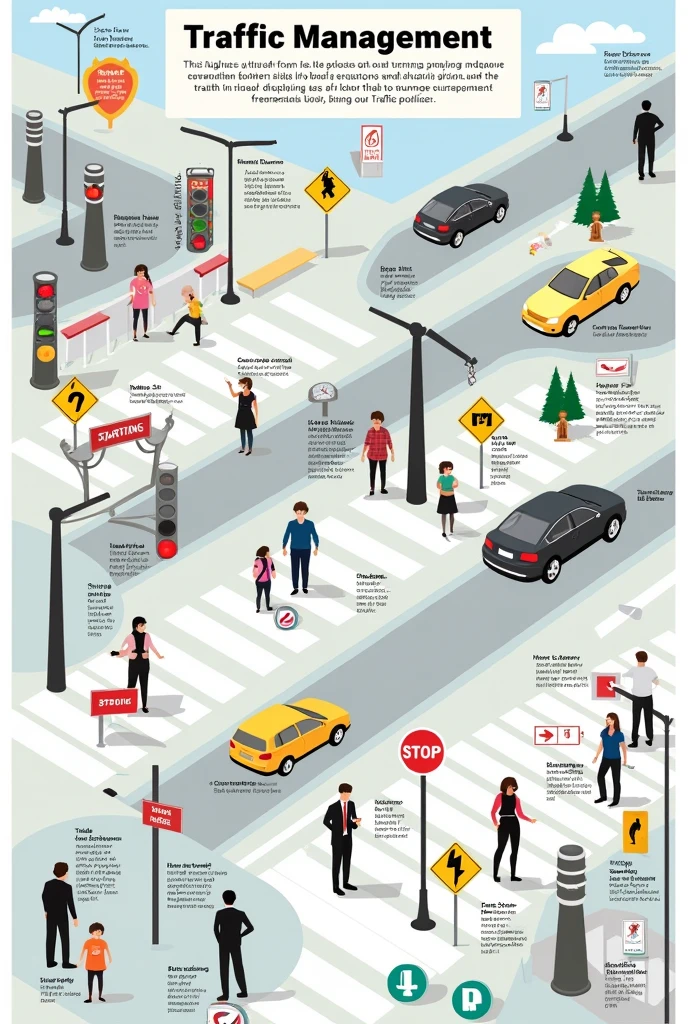 Can you make me a poster about traffic management? Like the signals on starting, stopping or turning? 