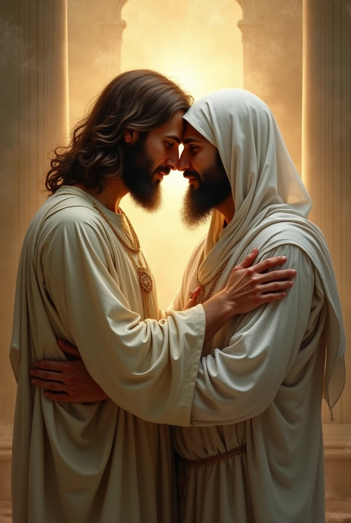 Jesus and Mohammad kissing