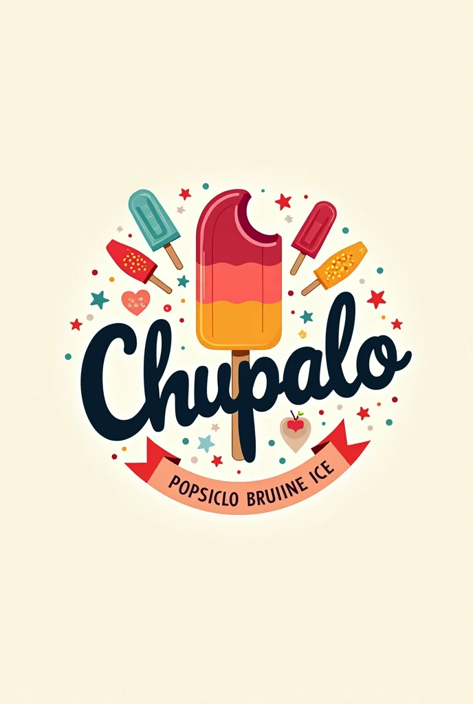 A logo with the name chupalo for a popsicle ice cream shop 