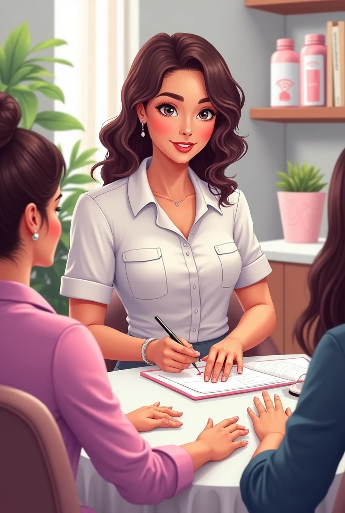 To planfeto, for mine "Online Manicure and Pedicure Course"
Put the image of a manicurist doing the clients' looks and earning money from it and completely satisfied clients..