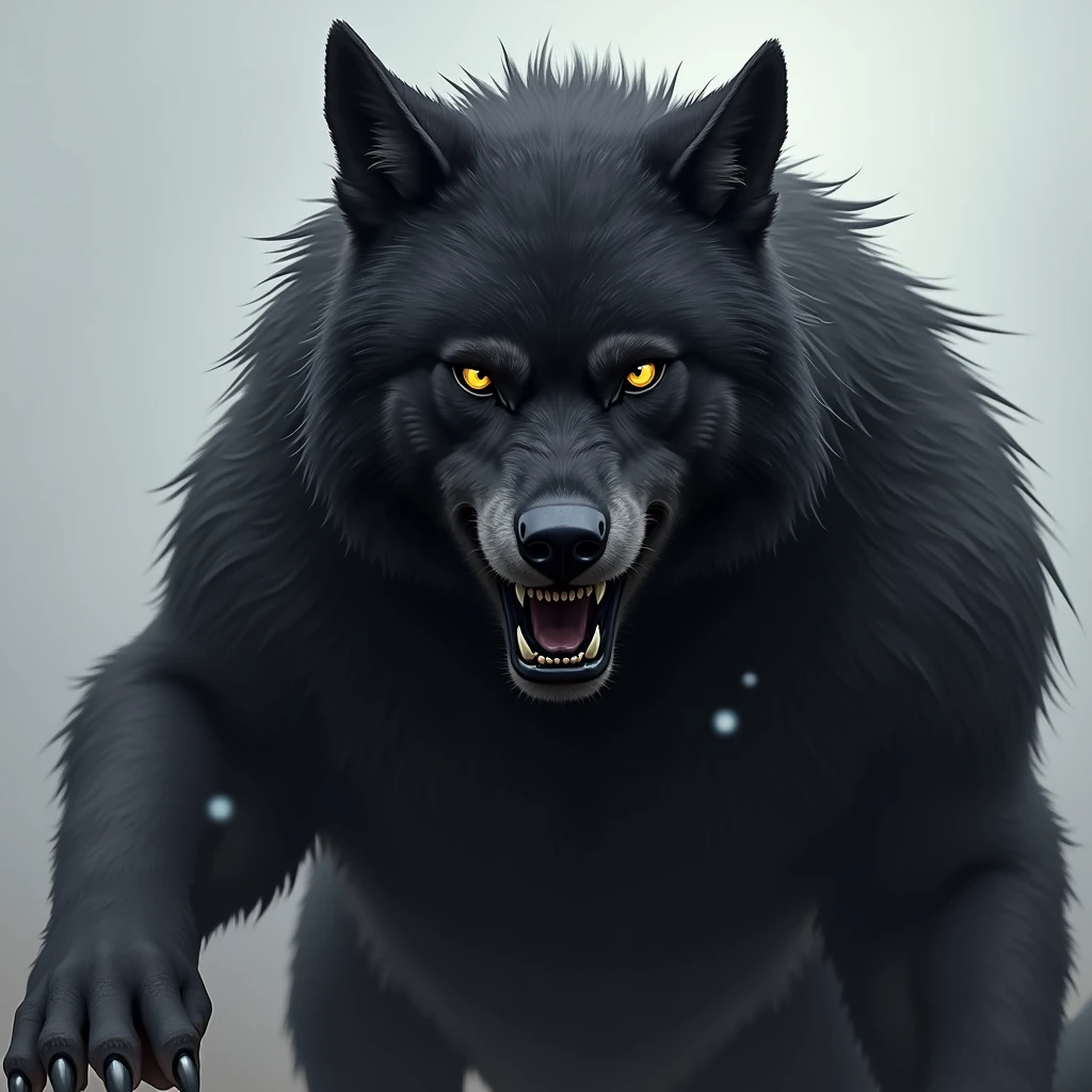 fierce black wolf, to use as an avatar on Steam