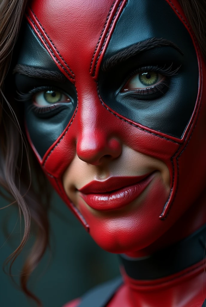 Deadpool lady close up photo