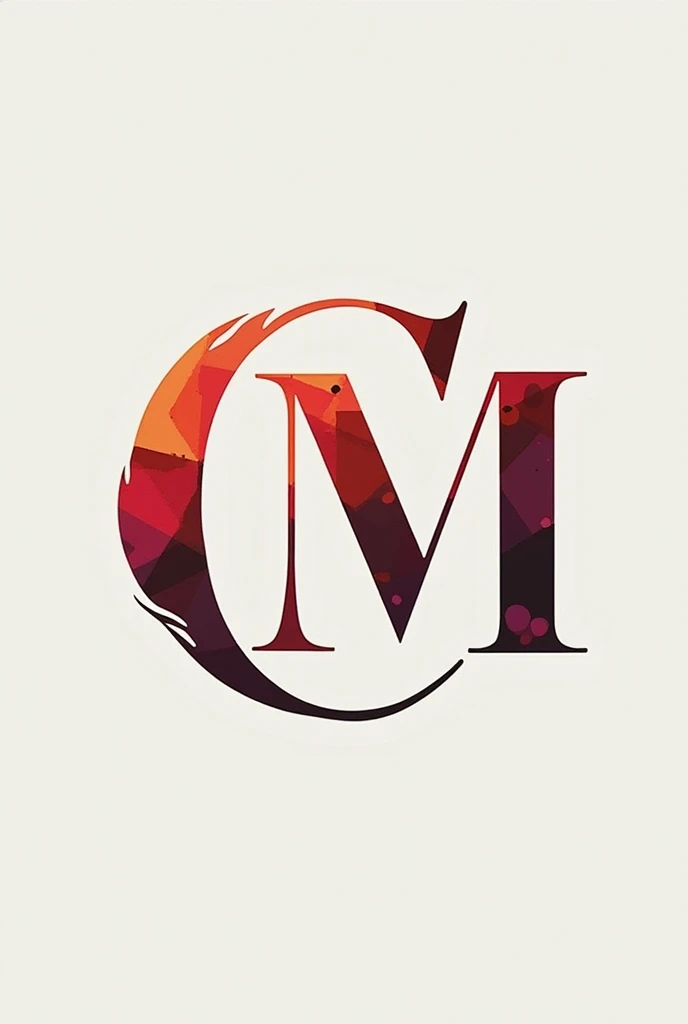 Logo for art creation company, convites e design. The company name is Cris Moreira arts and design. Consider the letters “C” and “M” in evidence with current and sensual colors, minimalist and modern art. Calligraphy and Arial fonts