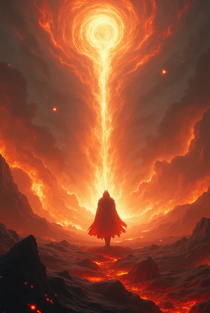 Create a domain expansion , where hell fire rises , heavens and hell gets connected 