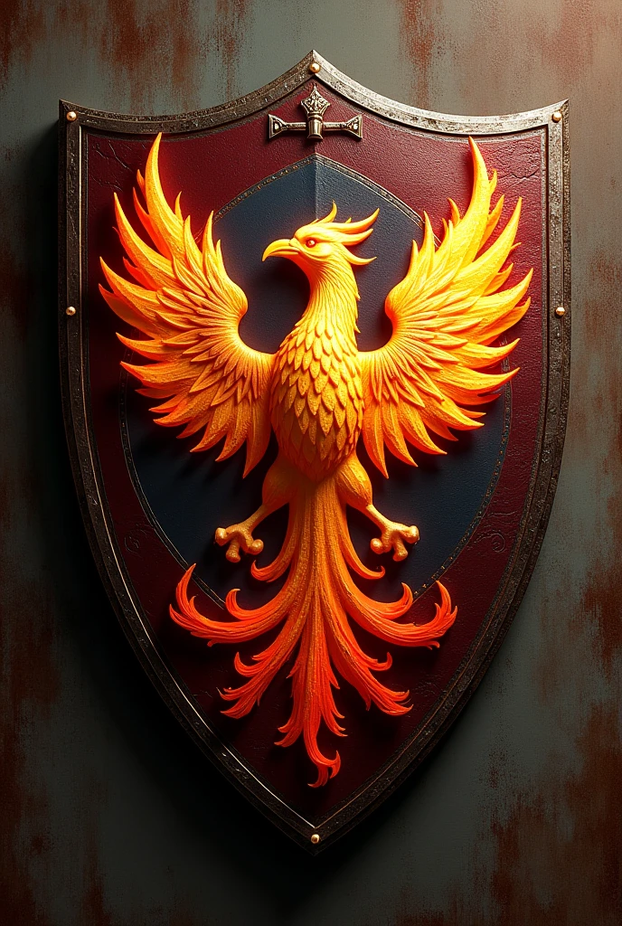 Football shield with a phoenix