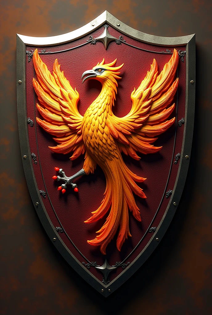 Football shield with a phoenix