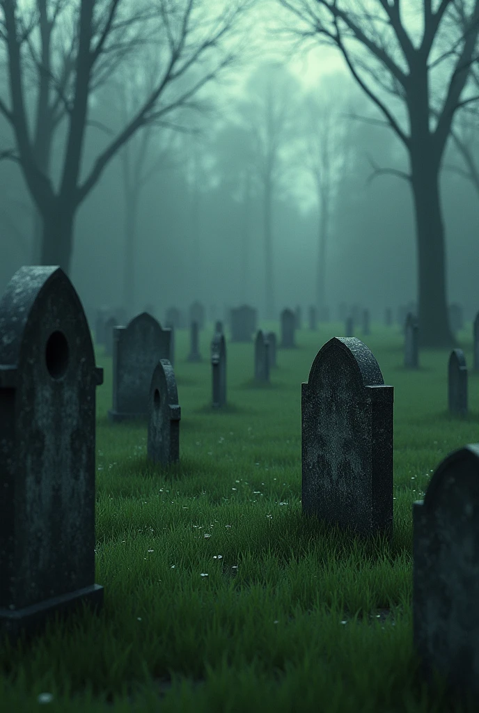 Images of cemeteries with tombstones on the ground with grass but without any cross without any cross