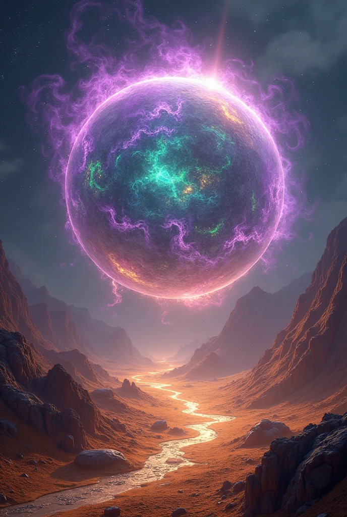 Whallper : Planet of the magnificent purple, green and blue will-o'-the-wisp. The bottom is golden.