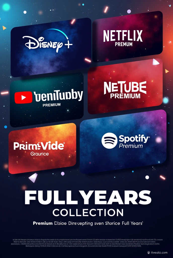 cree moi un flyer qui represente 
Disney+
Netflix premium
You tube premium
Prime video
Spotify premium
Tout nos compte sont valable 1an