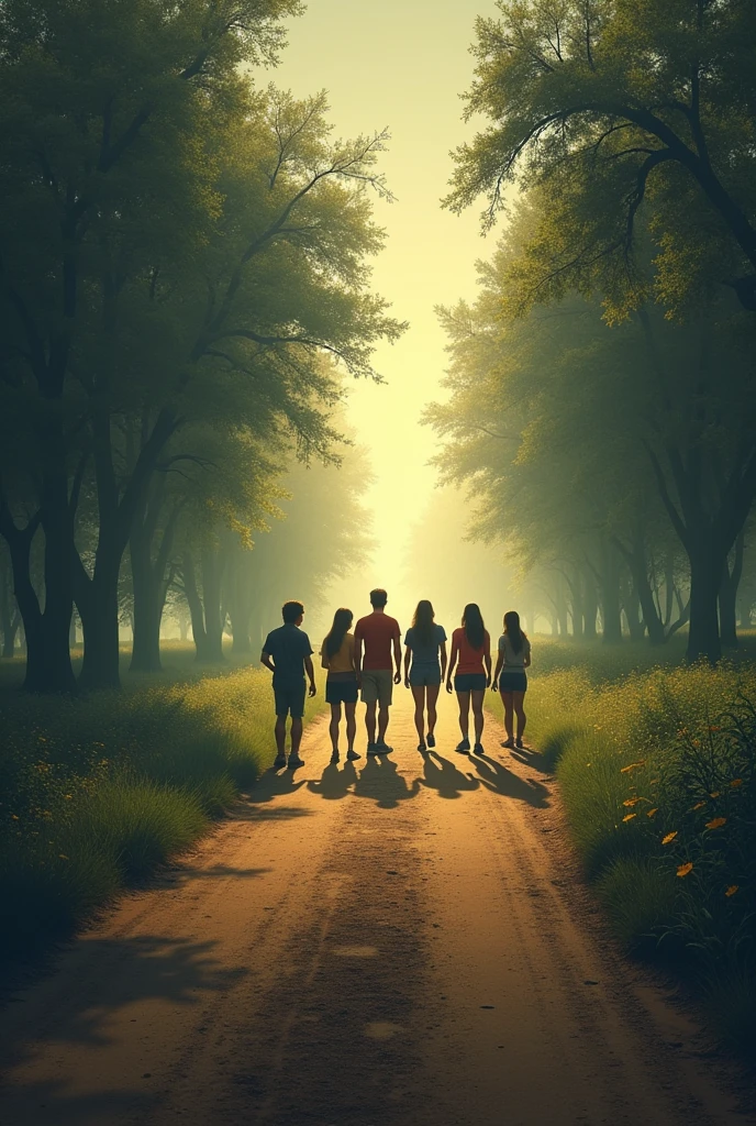  aquí te doand una descripción más detallada and con mensajes subliminales más profundos.

### Image description:

**Central Scene**:
- **Visual Crossroads:** The image focuses on a fork in the road, where a group of young people are deciding which to take. Roads represent life decisions: On the left, el camino oscuro and peligroso de las drogas, and a la derecha, el camino claro and prometedor de una vida sana and libre.

**Dark side (left):**
- **Road of Drugs:** El lado izquierdo del camino está representado por un sendero roto and agrietado, with a gloomy atmosphere, lleno de tonos grises and oscuros. Las señales de tránsito están torcidas and algunas caídas, with signs that say "danger", "No Haand Retorno" and "Dead End Road".
- **menacing shadows:** Figuras oscuras and sombrías acechan en el fondo, representing addiction, la desesperación and la muerte. Their faces are barely visible, pero en ellos se perciben ojos vacíos and sin vida. Some figures hold syringes, pastillas and botellas, all crumbling into dust or ashes.
- **Destroyed Clock:** A broken clock is lying on the floor, simbolizando el tiempo perdido and las oportunidades desperdiciadas debido al consumo de drogas.
- **broken mirror:** A broken mirror on the road reflects a distorted young face, mostrando cómo las drogas destruanden la identidad and la autoestima.
- **Subliminal Message:** In the cracks of the ground, You can see words like "death", "sadness", "loneliness", written almost imperceptibly.

**Illuminated Side (right):**
- **Path of Life:** The path to the right is wide, pavimentado and lleno de luz, with leafy trees, flores coloridas and un cielo despejado. Los colores son cálidos and acogedores, with shades of green, azul and dorado.
- **Symbols of Hope:** A lo largo del camino haand señales que dicen "future", "Health", "success", and "Freedom". A school bench, un balón de fútbol and una paleta de colores artístico están colo