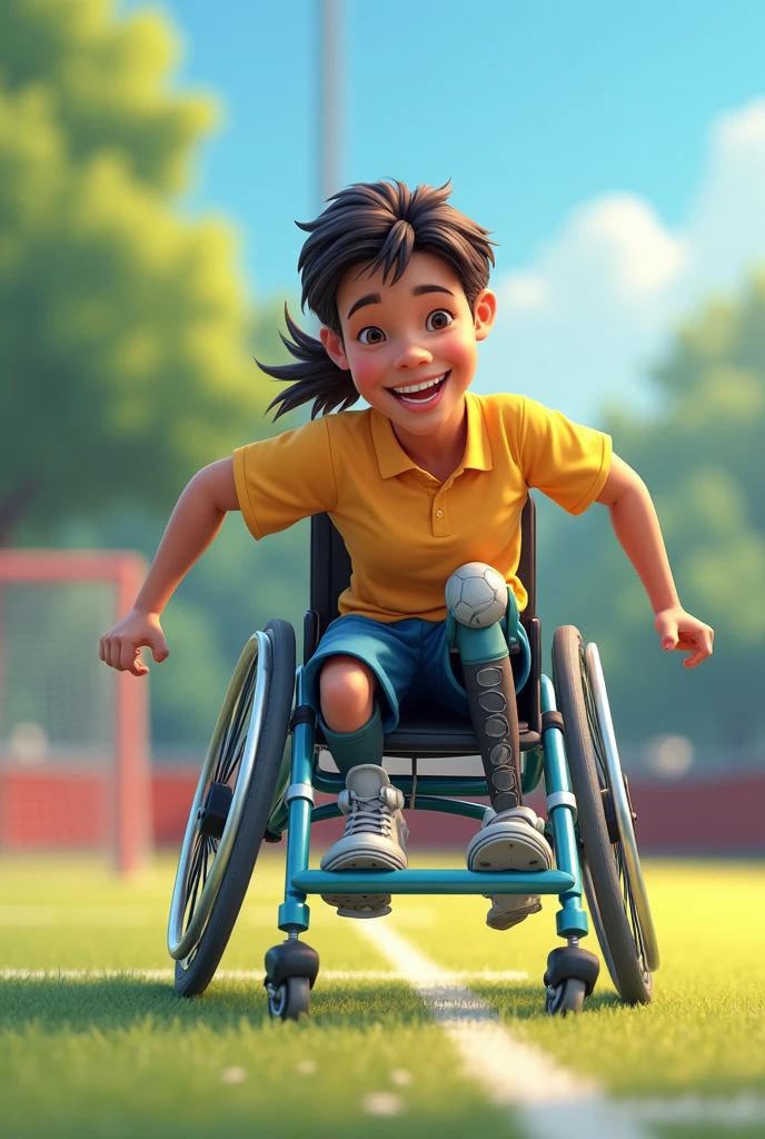 Create an image illustrating a person with a disability practicing physical sports
