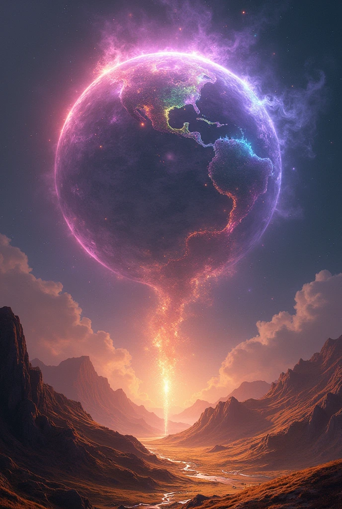 Whallper : Planet of the magnificent purple, green and blue will-o'-the-wisp. The bottom is golden.