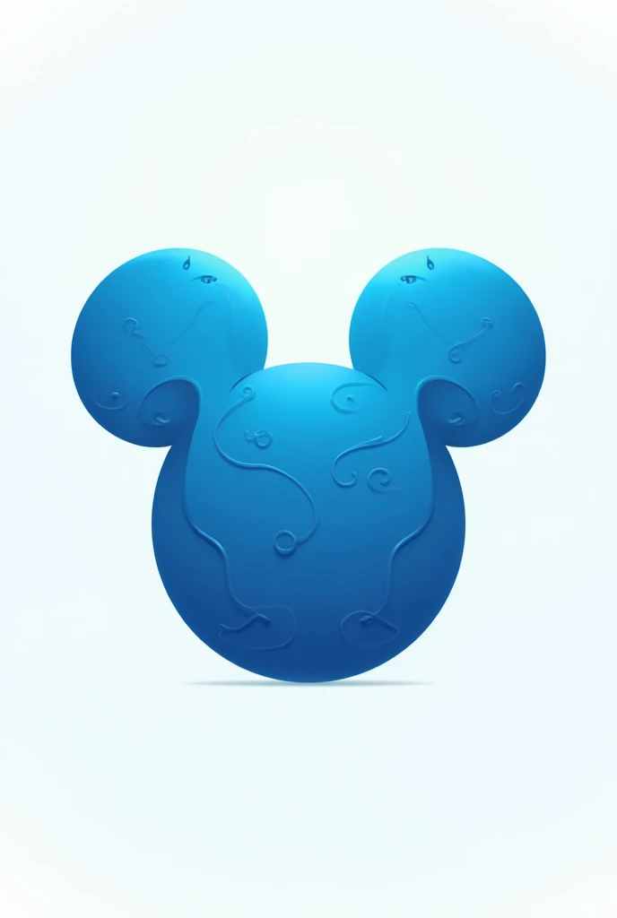 In the shape of Disney, make a logo in the shape of a blue horse saddle