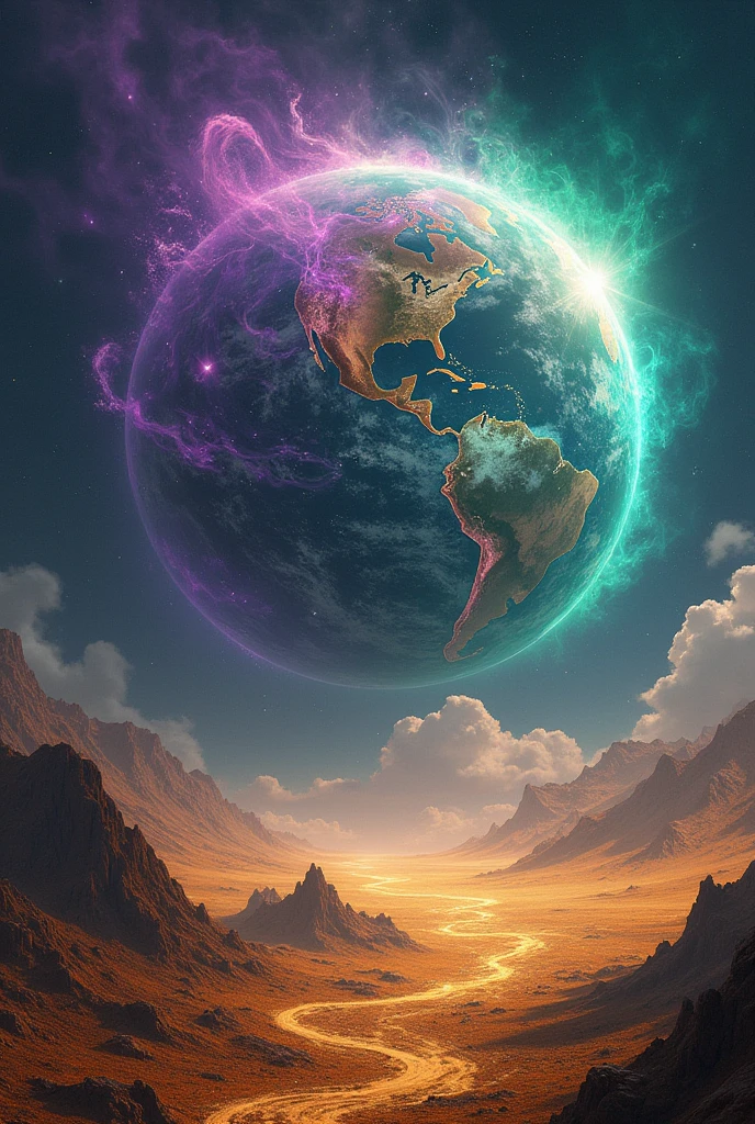 Whallper : Planet of the magnificent purple, green and blue will-o'-the-wisp. The bottom is golden.
