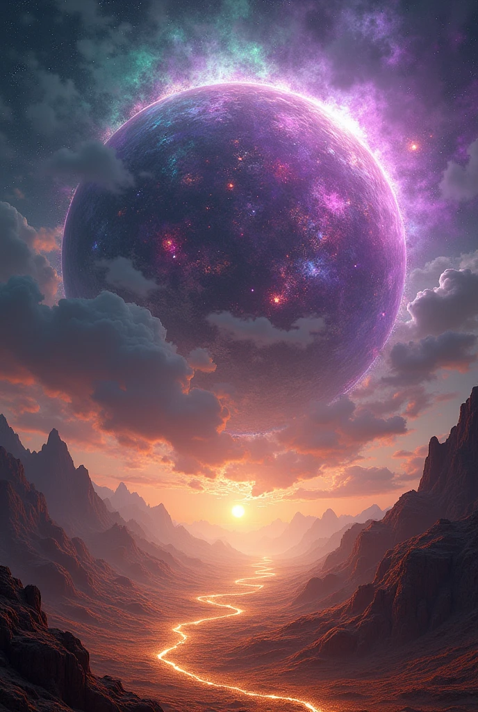 Whallper : Planet of the magnificent purple, green and blue will-o'-the-wisp. The bottom is golden.