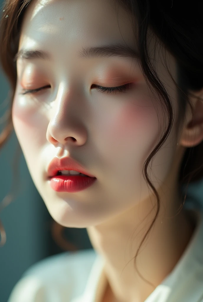 Beautiful girl korea sexy lipstik eye close up 