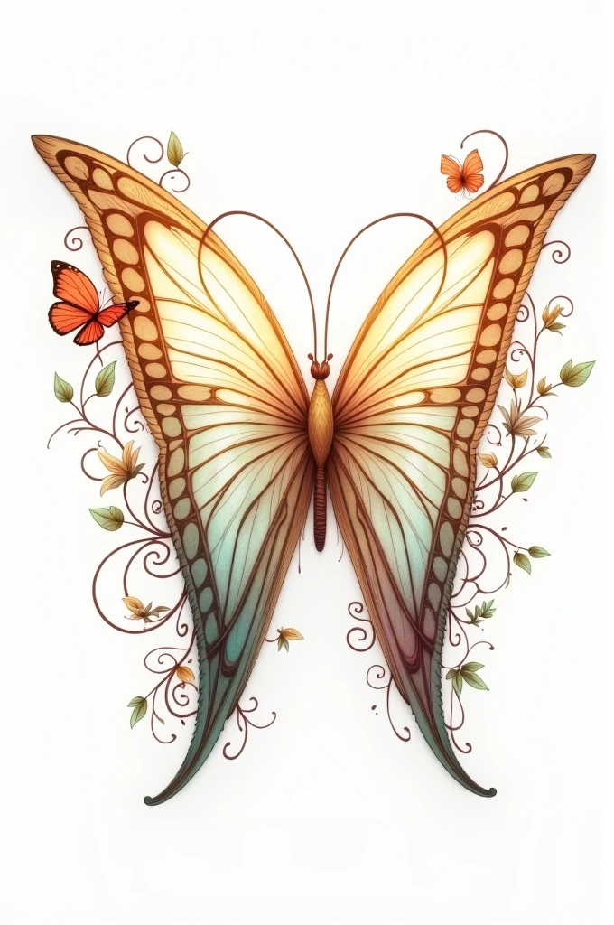 Letter W with buterfly design