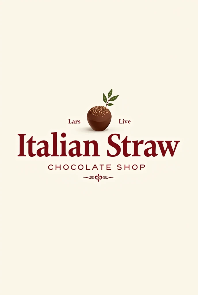 create a logo for a chocolate shop with the name of Italian straw and that this logo has the colors red and white